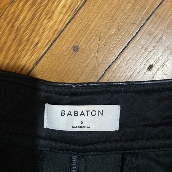 Aritzia Babaton command pant vegan leather black pant size 6 - Picture 7 of 8